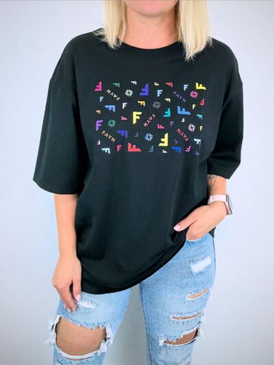 Värvilise FAYN-i mustriga Gella oversized t-särk
